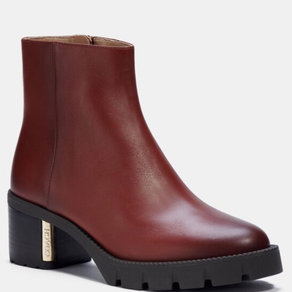Coach Women Chrissy Leather Boot Bootie Red - Picture 1 of 2